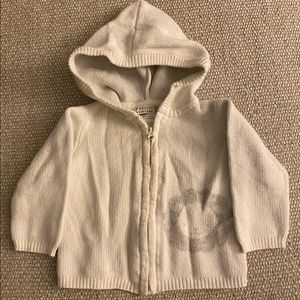 Cream cotton cashmere baby sweater by Barney’s